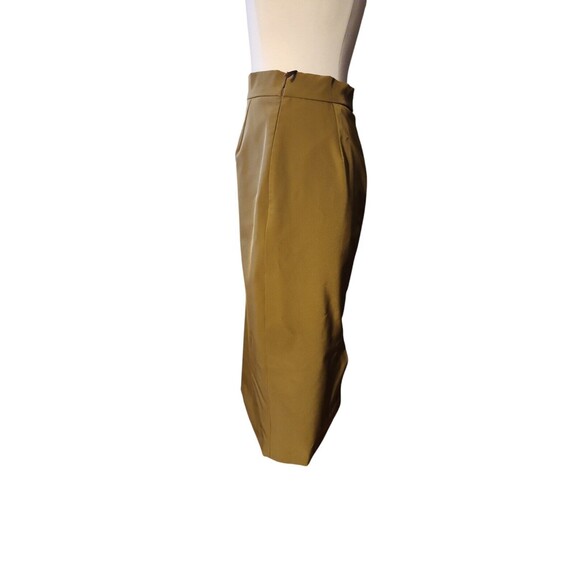 Prada Midi Skirt Women's Size 40 IT (US 2) Minimalist Nylon Pencil Dark Taupe - Picture 2 of 10